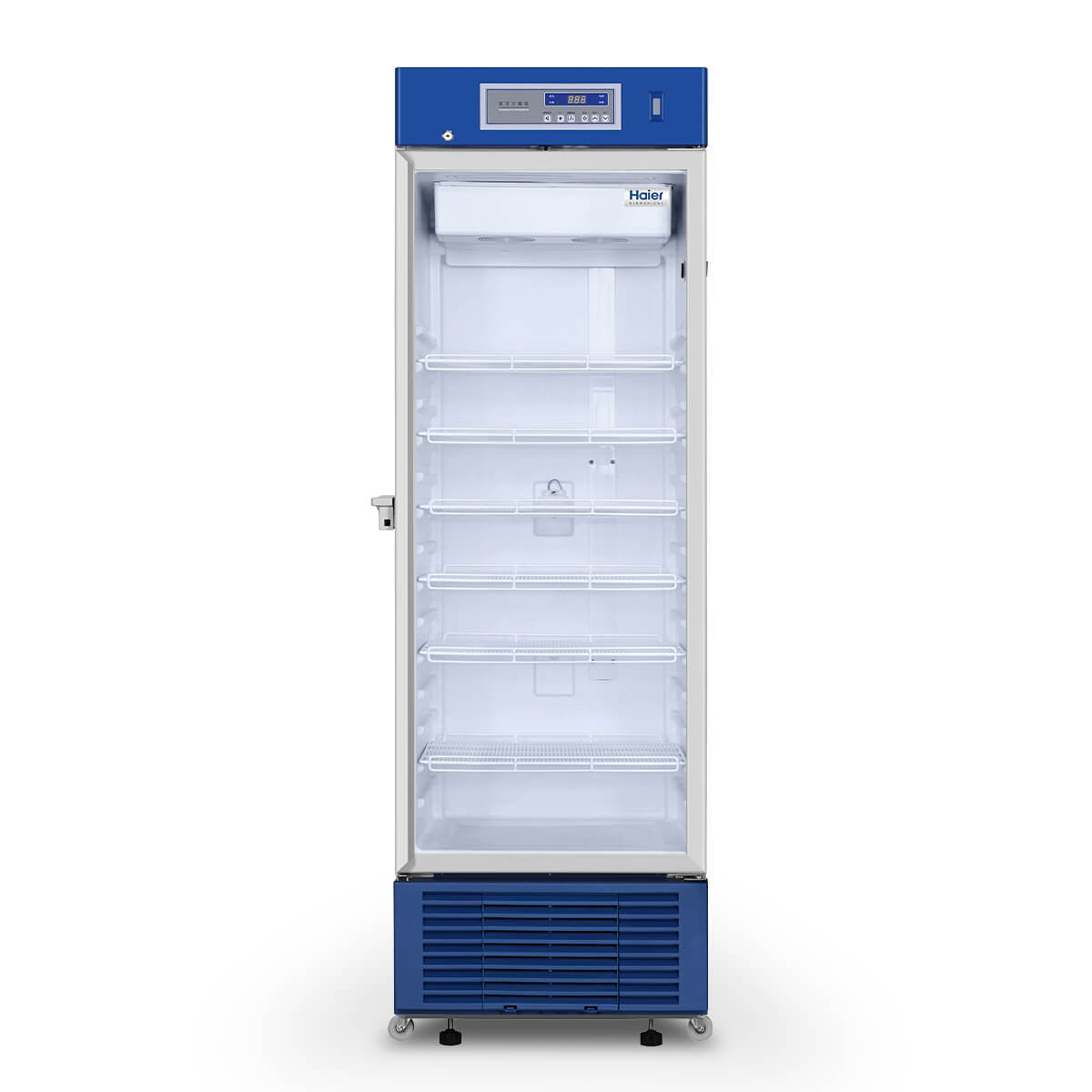 Haier Biomedical Freestanding Pharmacy Refrigerator 410L Glass Door