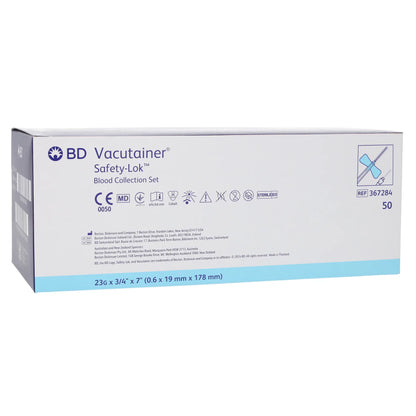 23G x 0.75" BD Safety-Lok Blood Collection Set with Luer Adaptor and 7" Tubing x 50