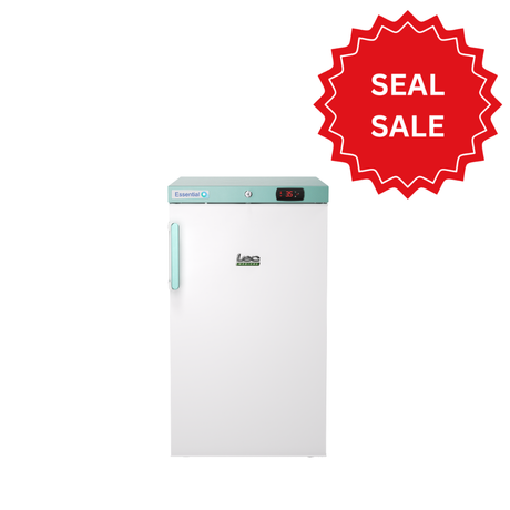 White LEC Medical Vaccine refrigerator with a red 'SEAL SALE' label on a white background 444411885