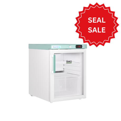 White LEC Medical Vaccine refrigerator with a red 'SEAL SALE' label on a white background 444411891