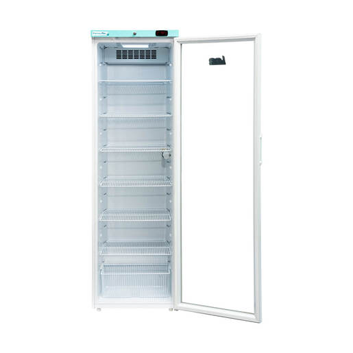 Lec 400L PPGR400BT-UK Freestanding Pharmacy Plus Bluetooth Enabled Upright Fridge with Glass Door