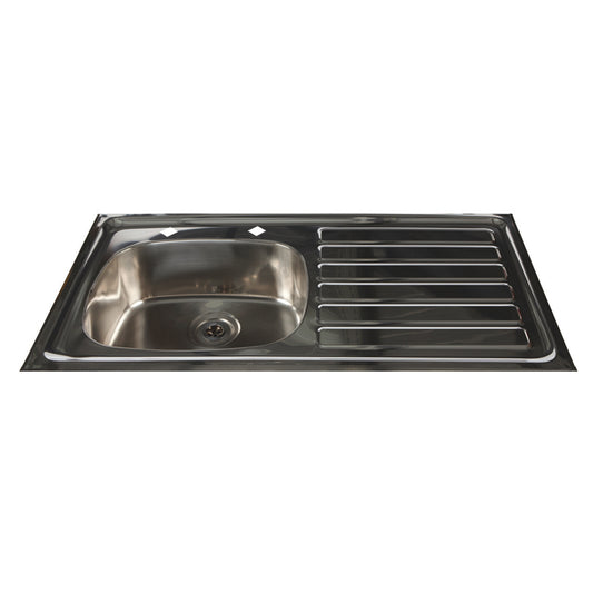 HTM64 Compliant Inset Stainless Steel Sink - Right Hand Drainer