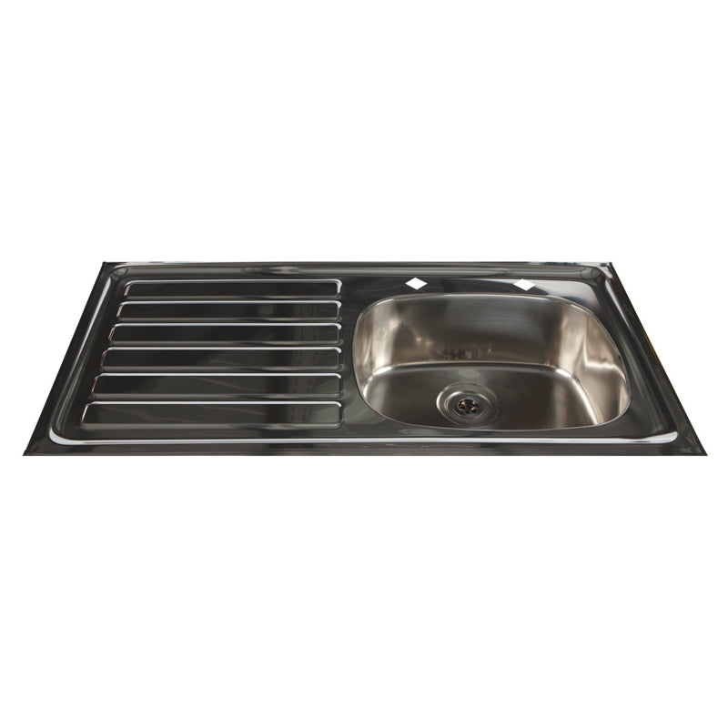 HTM64 Compliant Inset Stainless Steel Sink - Left Hand Drainer
