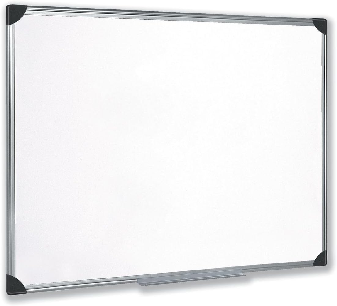 Whiteboard Drywipe Magnetic with Pen Tray and Aluminium Trim W900xH600mm