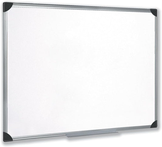 Whiteboard Drywipe Magnetic with Pen Tray and Aluminium Trim W900xH600mm