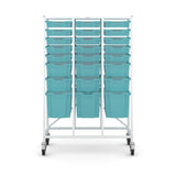 Antimicrobial Collection Medical Mid Treble Trolley 3 Jumbo 6 Deep & 15 Shallow Antimicrobial Trays