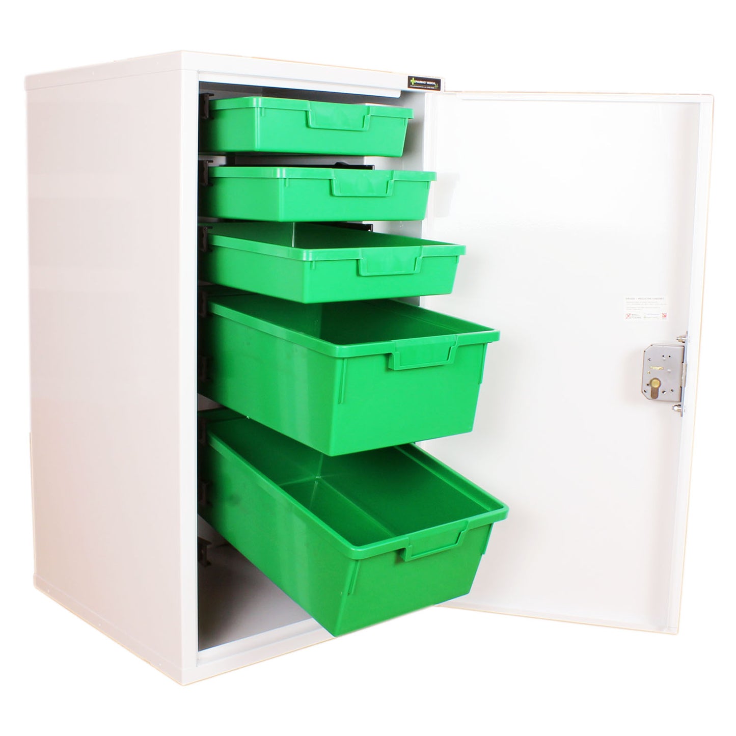 Pharmacy Medical - BU01 MEDICINE / DRUGS BASE UNIT | PLASTIC TRAYS, 3 SHALLOW, 2 DEEP | 870 x 500 x 500mm - lock options