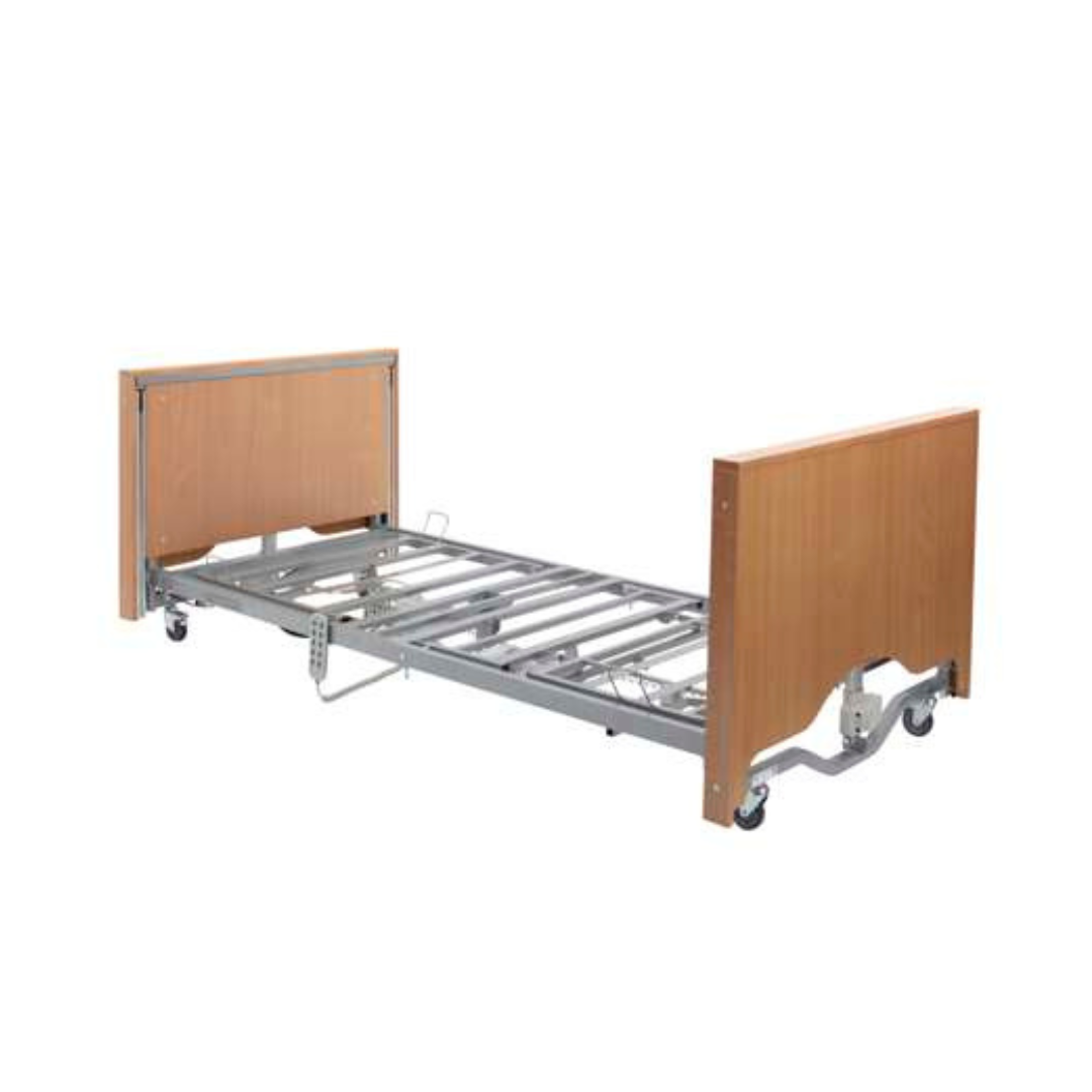 Casa Elite Care Home Bed Low in Beech With Covered Ends & without Side Rails
