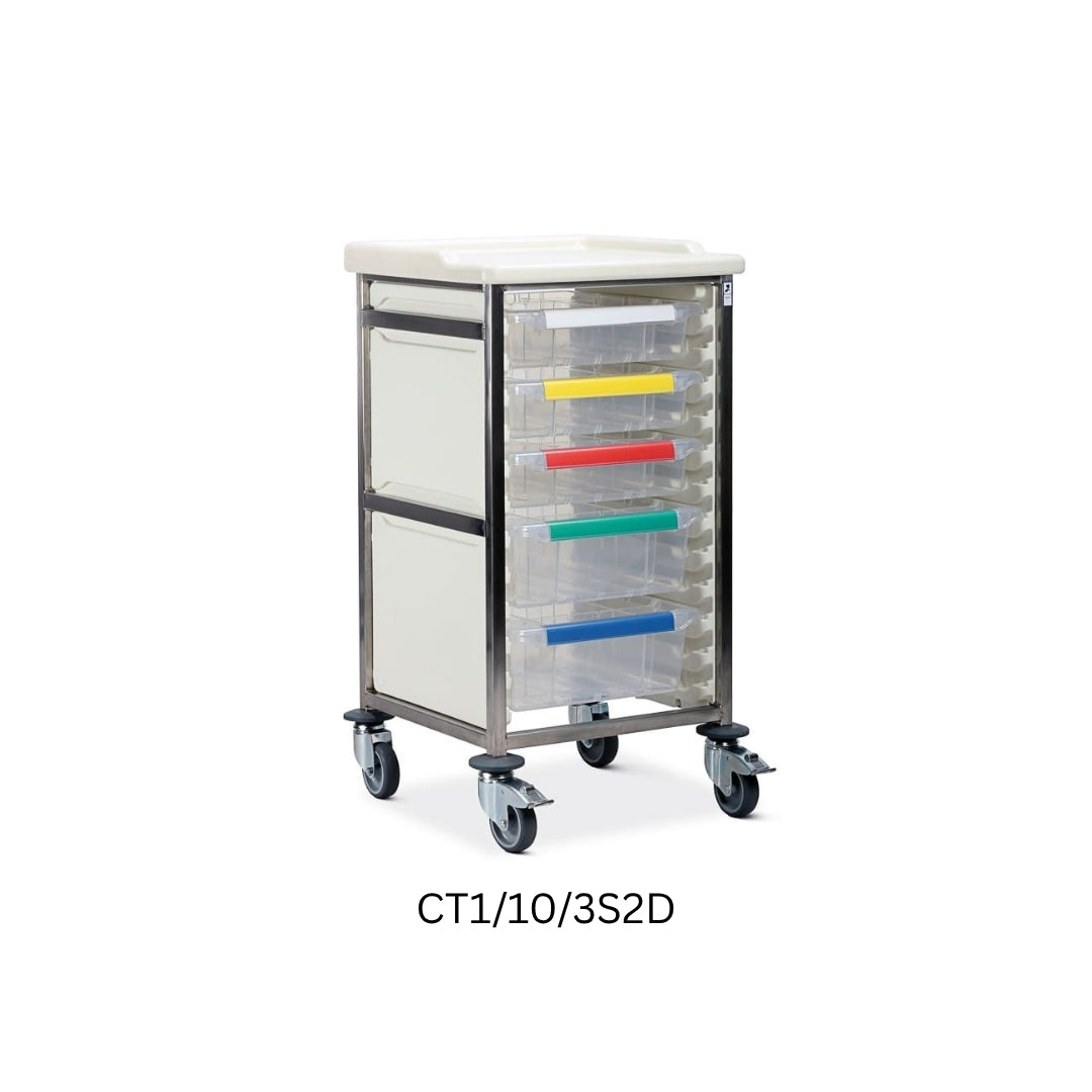 Caretray Trolley - Stainless Steel, Standard Level, Single Column