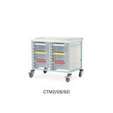 Caretray – Mild Steel, Low Level Double Column Healthcare Trolley