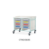 Caretray – Mild Steel, Low Level Double Column Healthcare Trolley