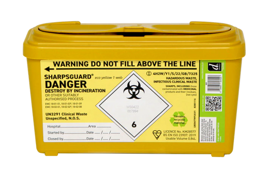 Sharpsguard Yellow 1 Ltr Sharps Bin - Single