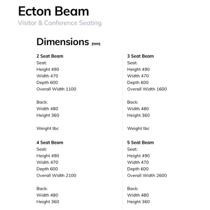 Ecton Beam 5 Seater Patient Waiting Room Chairs