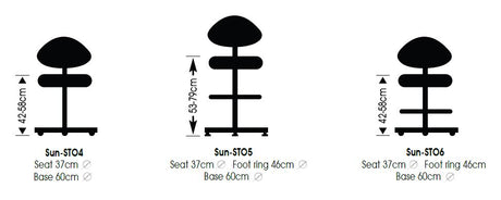 ExaminationStoolswithBackRestsExaminationStools-Dimensions