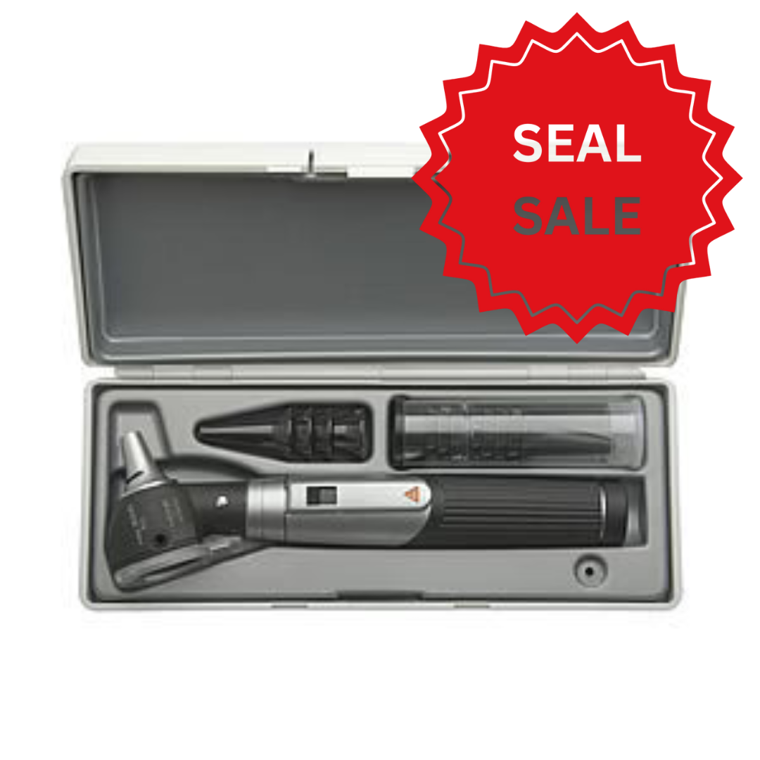 HEINE mini 3000 F.O. Otoscope 2.5v with Battery Handle & Case