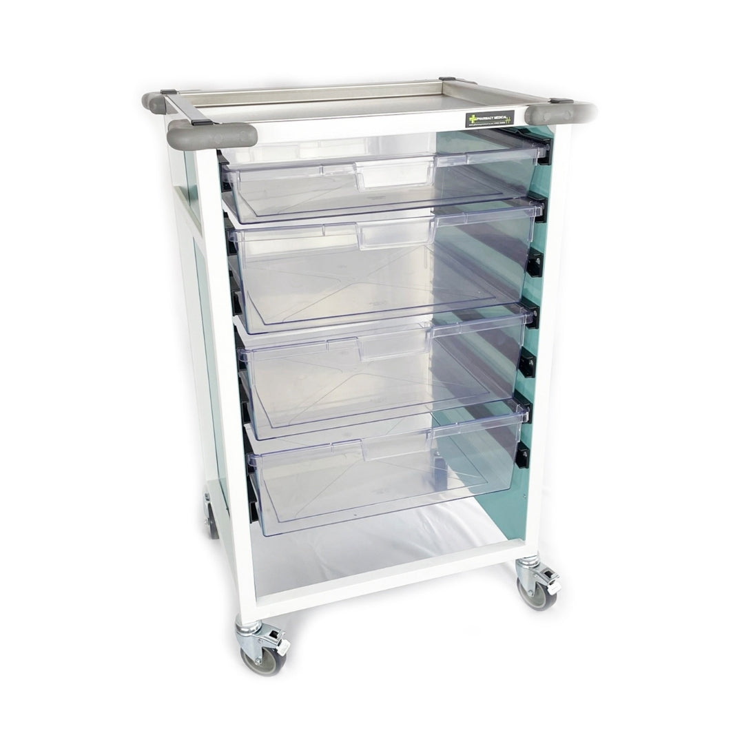 CareKart Storage Trolley | 1x 80mm | 1 x 80mm, 3 x 160mm Drawers | HECCK105/C