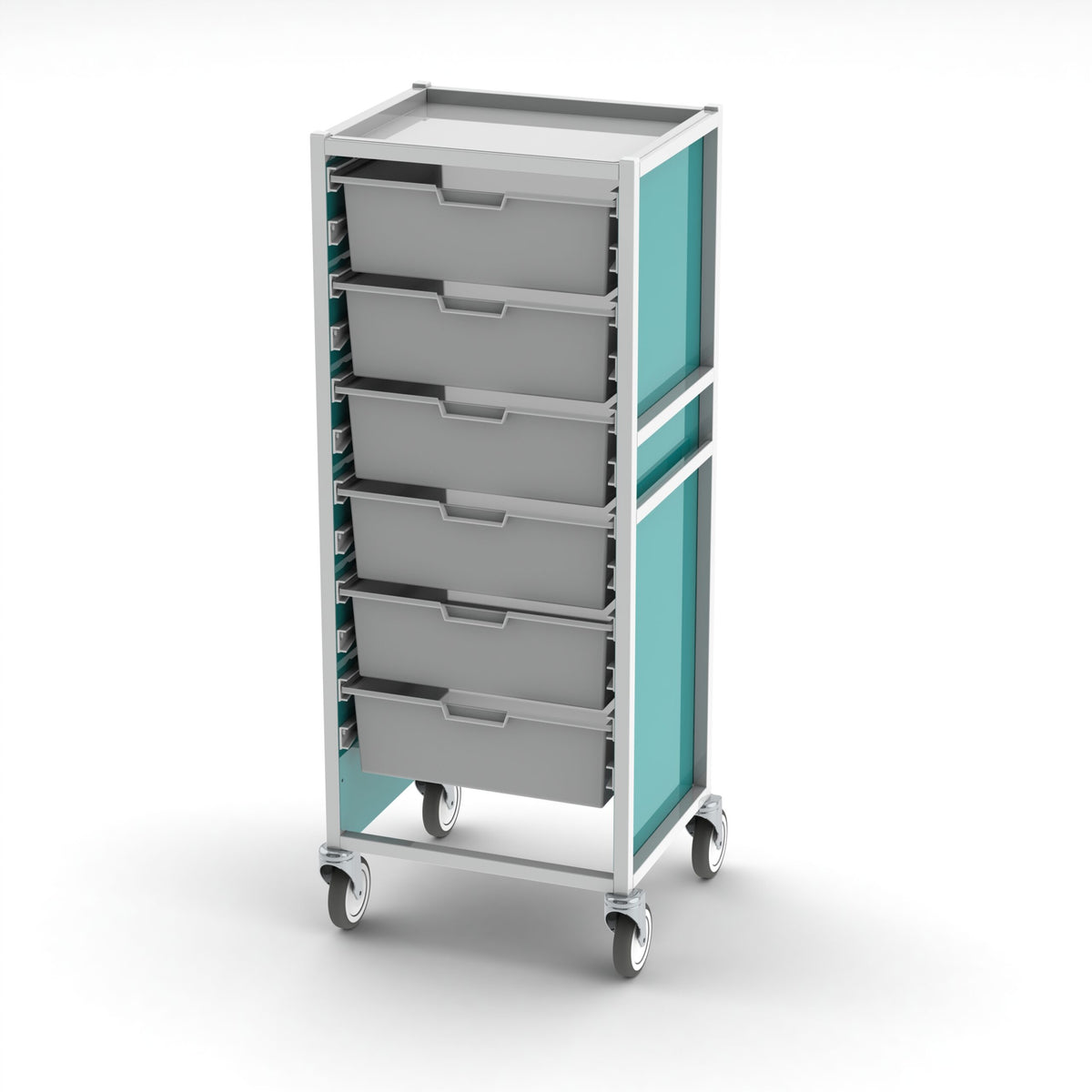 CareKart Storage Trolley | 5 x 80mm, 3 x 160mm Trays | HECCK120/C