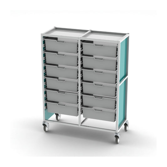 CareKart Storage trolley | 8 x 80mm, 6 x 160mm Trays | HECCK125/C