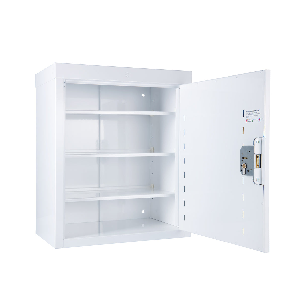 Pharmacy Medical - HECMC250 MEDICINE / DRUGS CABINET 600 X 500 X 300mm | 2 FULL DEPTH SHELVES | R or L HINGE, optional warning light