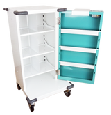 Pharmacy Medical - HECT410 30 CASSETTE NOMAD TROLLEY | SINGLE DOOR / KEY LOCK