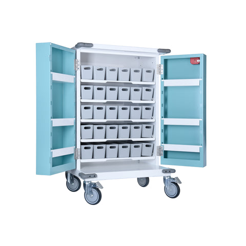 Pharmacy Medical HECT655 Original Packaging Medication Trolley – 30 Tray