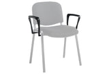 Pack Of 4 Vinyl Stacking Conference Chairs With Black Frame BLUE CHAIR W/ Arms
