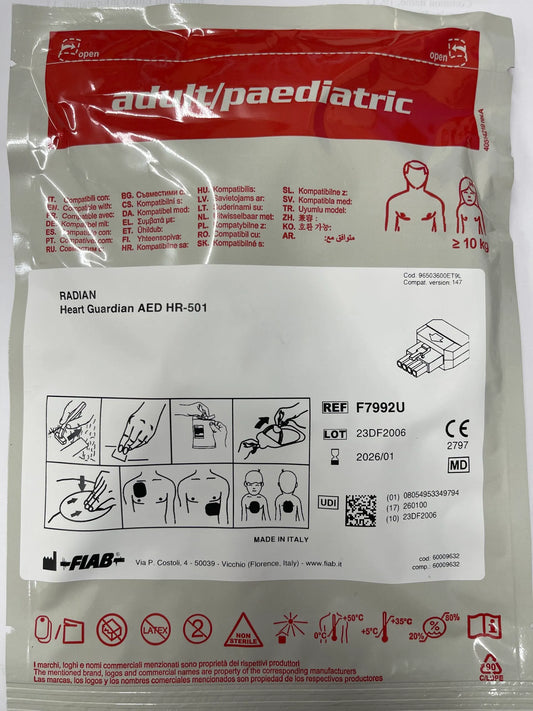 Replacement Defib Pads for the Radian Heart Guardian AED (HR-501)