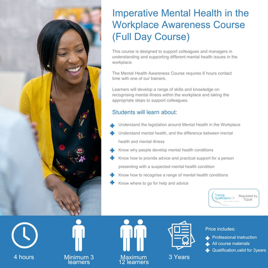 Imperative Mental Health in the Workplace Awareness Course (Full Day Course)