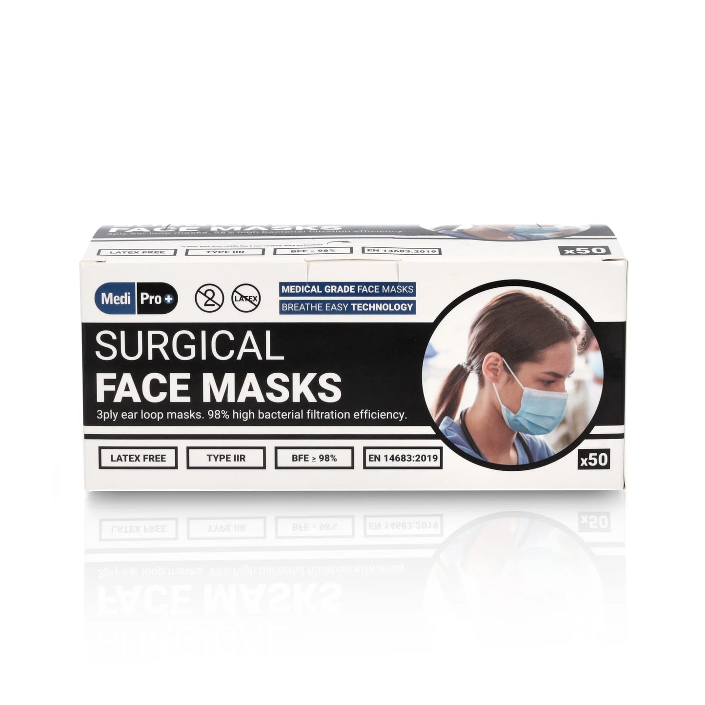 Surgical Face Masks - Type IIR Certified x 50