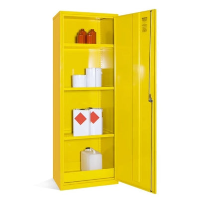 Hazardous Storage Safety Cabinet in Yellow with 3 Shelves 1830x610x457mm