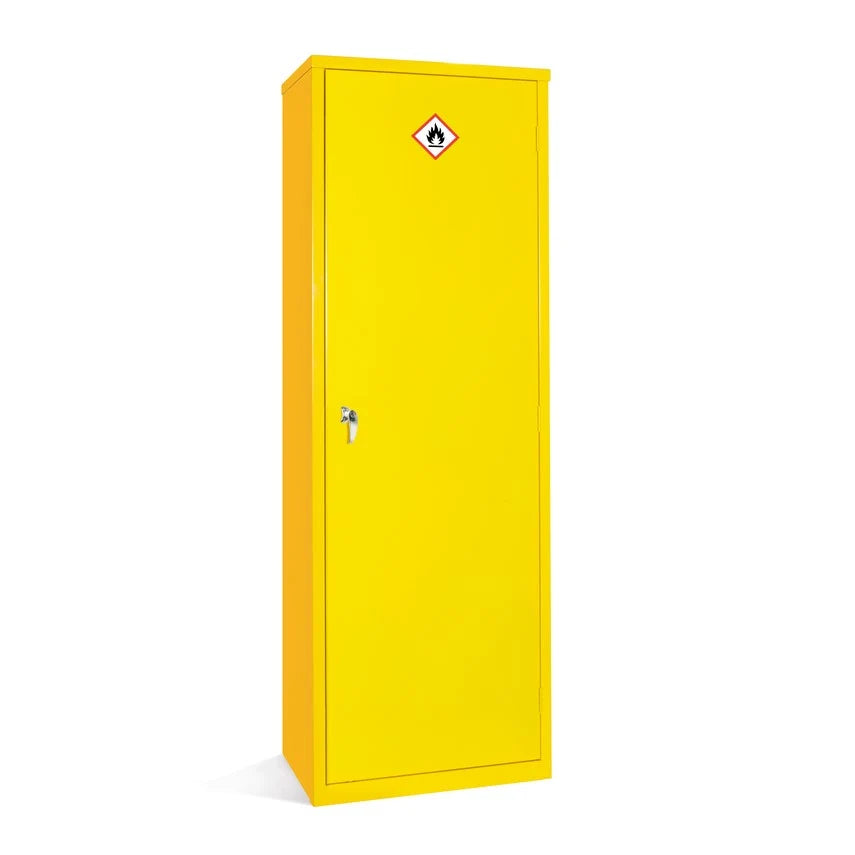 Hazardous Storage Safety Cabinet in Yellow with 3 Shelves 1830x610x457mm