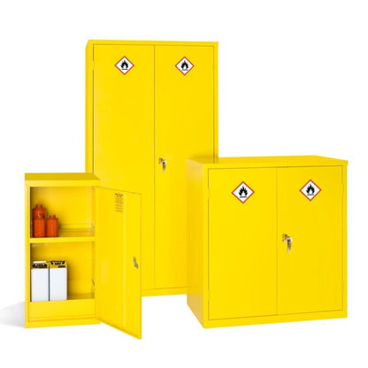 Hazardous Storage Safety Cabinet in Yellow with 3 Shelves 1830x610x457mm