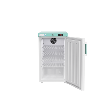 LEC Medical solid door vaccine refrigerator with open door 444411885 on a white background
