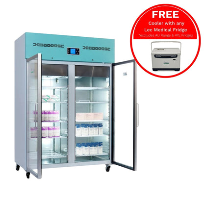 Lec Medical 1200 Litre Freestanding Large Fridge - Glass Door - PGR1200
