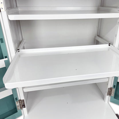 Pharmacy Medical - HECT220 9 HOOP MONITORED DOSAGE (MDS) DRUGS TROLLEY | 3 INTERNAL SHELVES (Adjustable) | DOUBLE DOOR / KEY LOCK / OUSH BUTTON KEY CODE LOCK