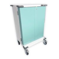 Pharmacy Medical - HECT655 30 TRAY ORIGINAL PACKAGING TROLLEY | CLEAR PLASTIC TRAYS | DOUBLE DOOR / KEY LOCK / PUSH BUTTON KEY CODE