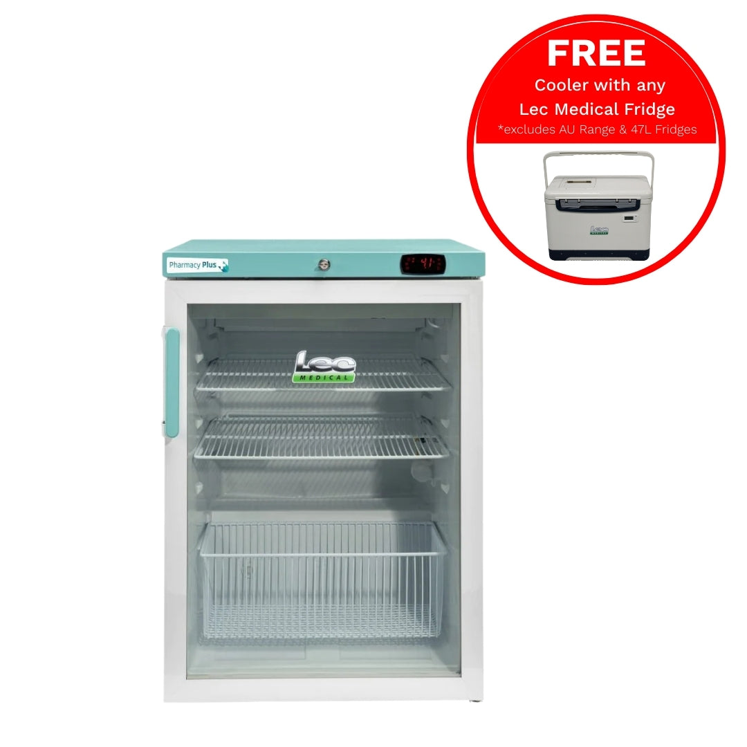 Lec Medical 158 Litre Glass Door Under-Counter Fridge - PPGR158BT-UK