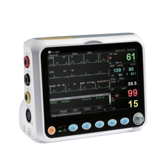 ProAct PC-3000 Patient Monitor(SpO2 Analog, PR, Resp Rate, NIBP, ECG, Temp) Ad sft sensor