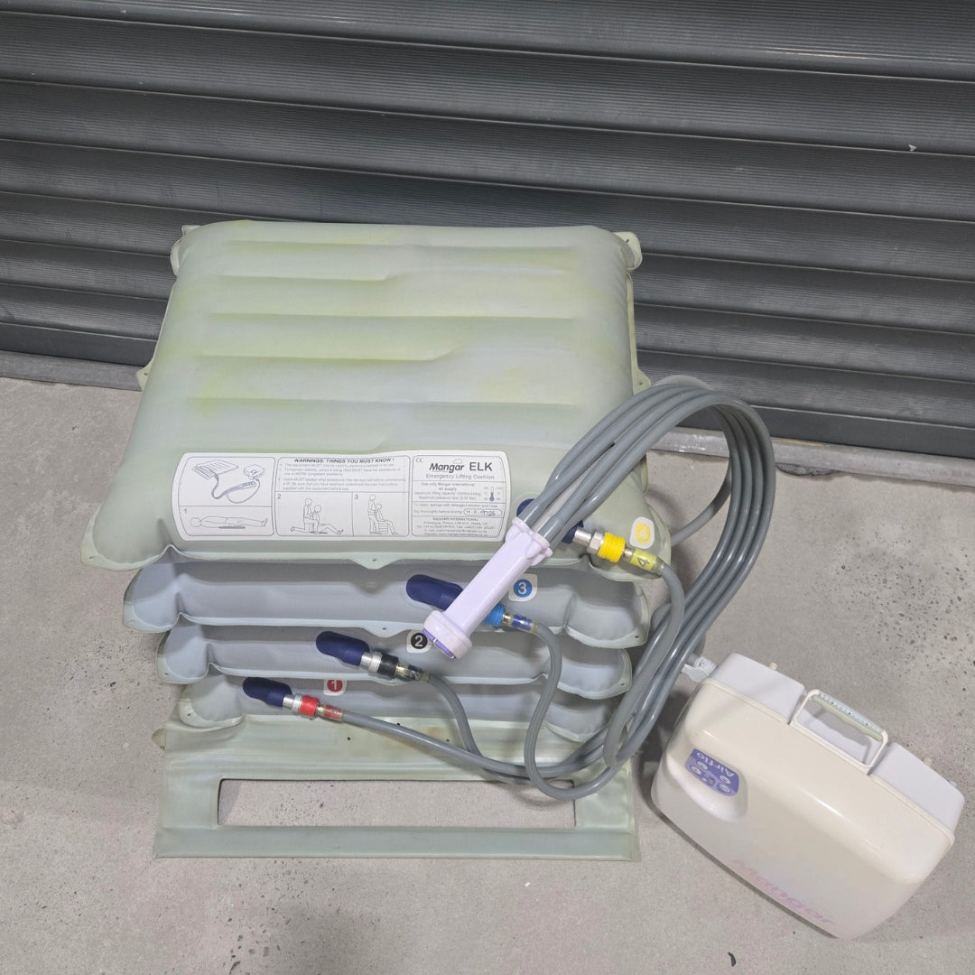 Reconditioned Mangar ELK Emergency Lifting Cushion Bleb Kit D + Airflow MK2 Compressor