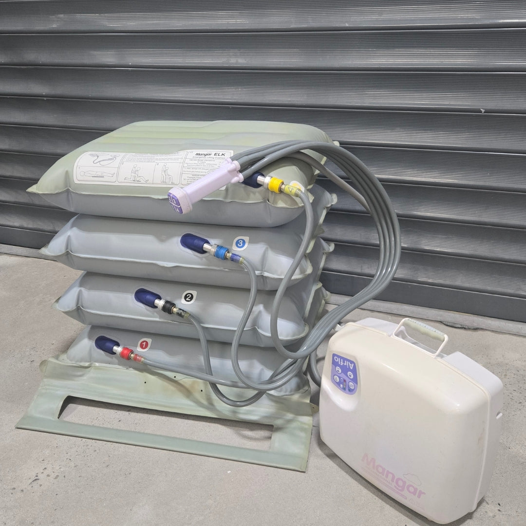 Reconditioned Mangar ELK Emergency Lifting Cushion Bleb Kit D + Airflow MK2 Compressor
