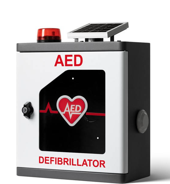 Outdoor Aluminium AED Cabinet with All-in-One Solar LED cabinet