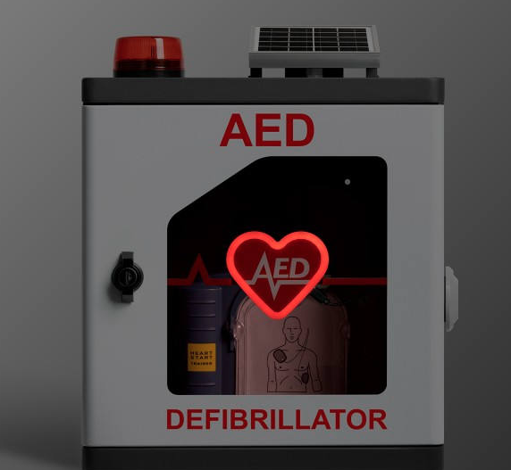 Outdoor Aluminium AED Cabinet with All-in-One Solar LED cabinet