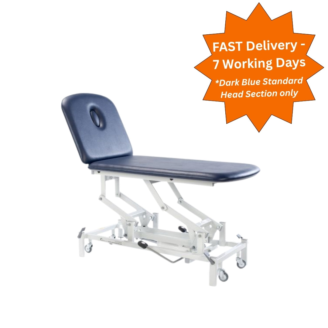 Seers Therapy 2 Section Hydraulic Couch, with head section options (240kg SWL)