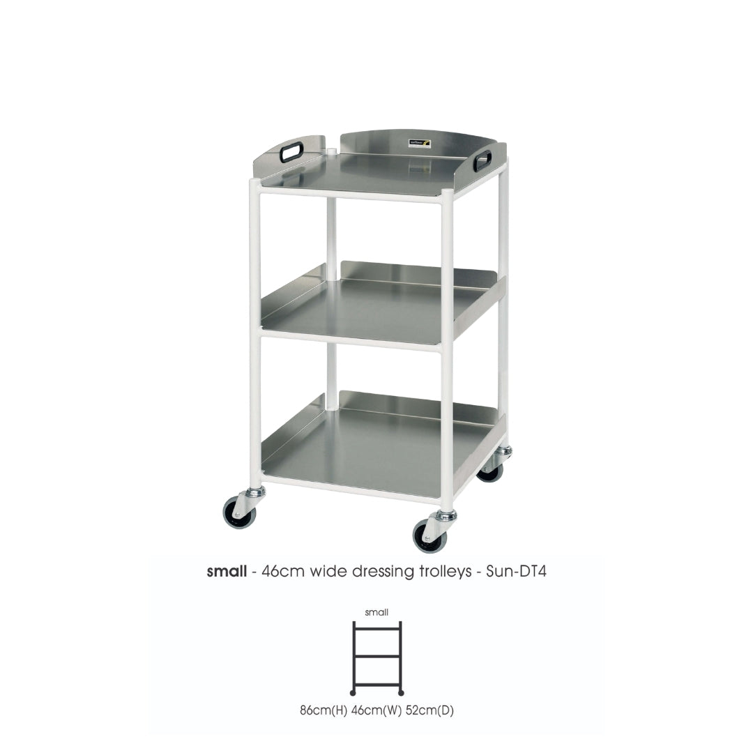Sunflower Dressing Trolley - Stainless Steel Trays