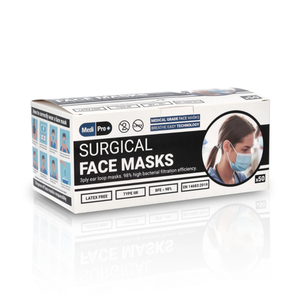 Surgical Face Masks - Type IIR Certified x 50