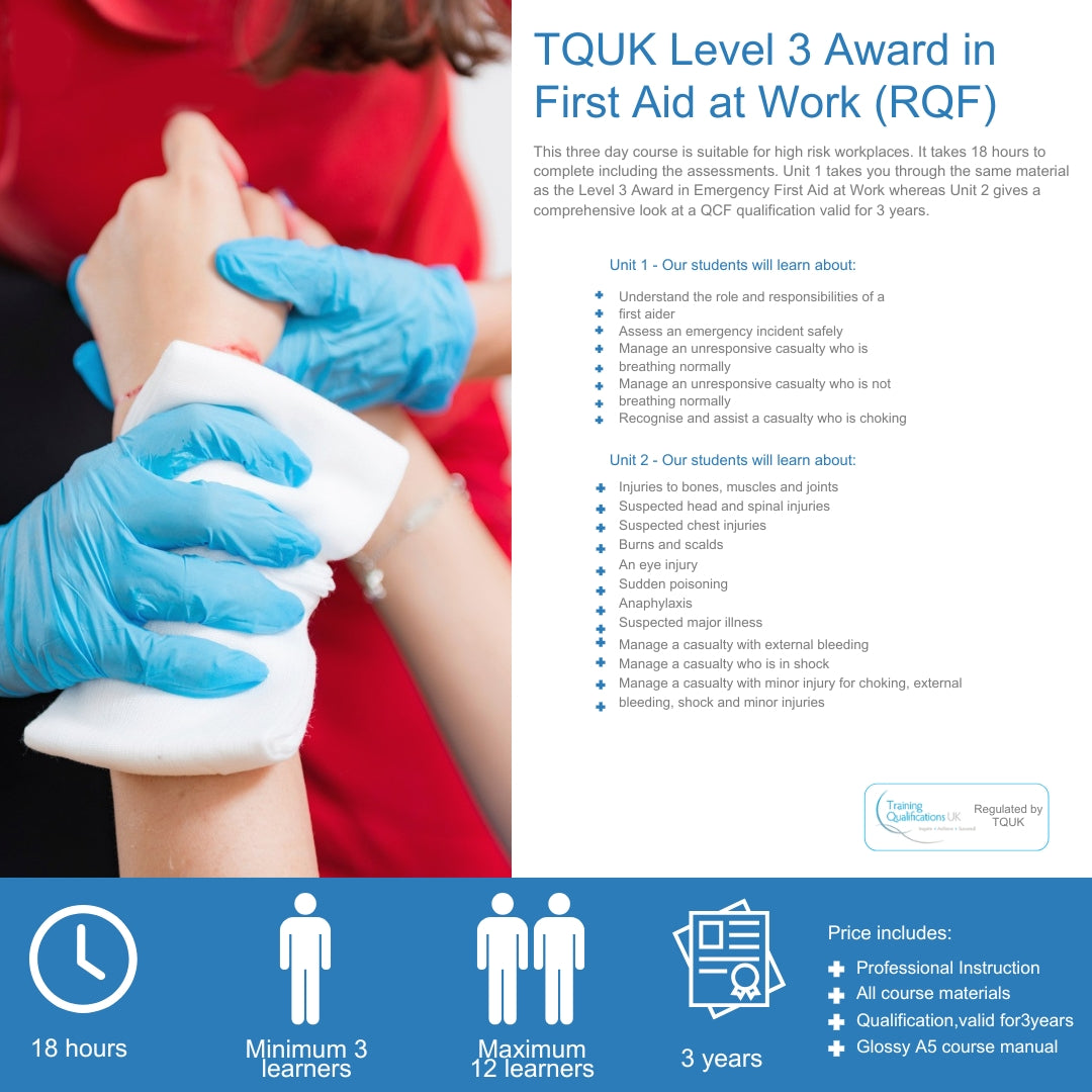 TQUK Level 3 Award in First Aid at Work (RQF)