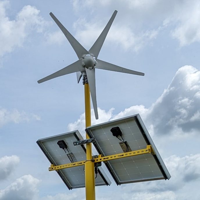 Solar & Wind Powered Defibrillator Cabinet (with optional full remote monitoring)