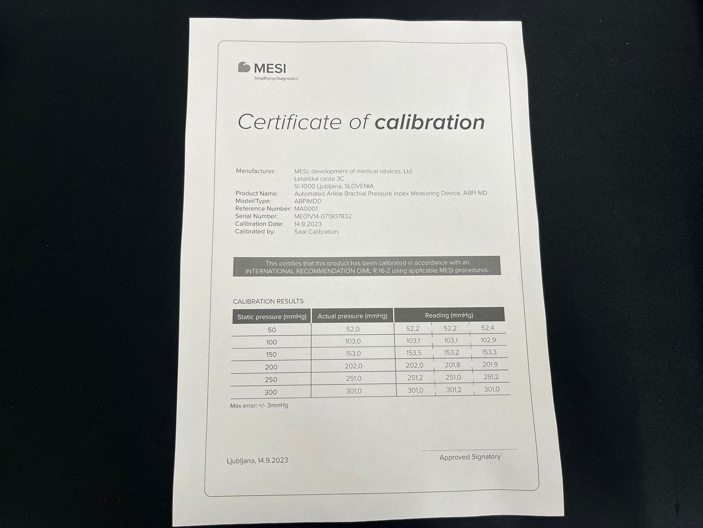 Pre owned MESI ABPI MD including medium cuffs