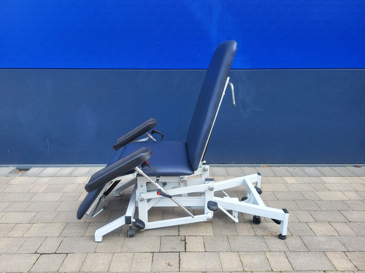 Reconditioned Three Section Electric Phlebotomy Treatment Couch - side view