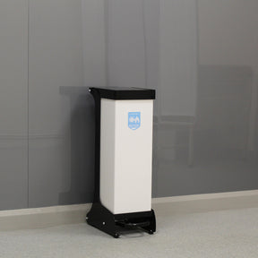 28 Litre Metal Fixed Body Clinical Waste Bin black and white